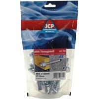 JCP CONSTRUCTION PRODUCTS Throughbolts Bzp - M12 x 100 - Box of 60 in Silver
