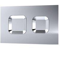 Balterley Square Dual Flush Push Button Plate for Cistern in Silver