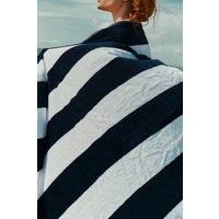 CHRISTY Classic 'Cabana' Striped Extra Large Vibrant Beach Towels in Navy