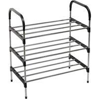 Nordara 3-Tier Metal Shoe Rack Organiser Stand in Black