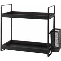 Levede 2 Tier Bathroom Organiser Storage Countertop Skincare Vanity Shelf in Black
