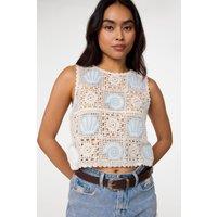 Pink Vanilla Women's Stone Sea Shell Crochet Top | Size: Medium/Large