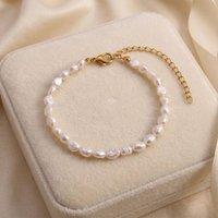 Harfi Women's Gold Plated Natural Freshwater Pearl Bracelet