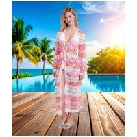 Pia Rossini Women's Serenity Kimono Beach Cover up in Coral