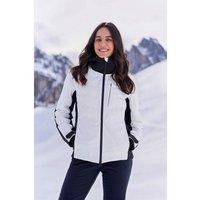 Animal Women's 'Energy' Warm Waterproof Insulated Hooded Winter Baffled Ski Jacket in Black | Size: 18