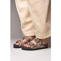 Moshulu Women's 'Bavaria Bold' Cork Footbed Sandals in Beige | Size: 6.5