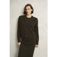 Hobbs London Women's Wentworth Cardigan in Dark Olive | Size: Medium