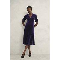 Hobbs London Women's Petite Dormer Dress in Aubergine | Size: 20