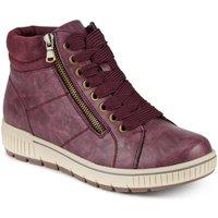 Pavers Women's Lace Up Boots With Side Zip in Burgundy | Size: 6