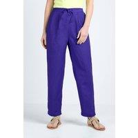 Kettlewell Women's Tapered Linen Blend Trousers in Violet | Size: 8