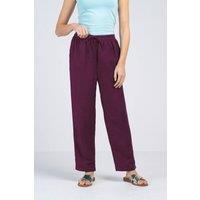 Kettlewell Women's Tapered Linen Blend Trousers in Aubergine | Size: 8
