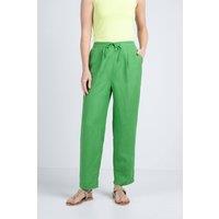 Kettlewell Women's Tapered Linen Blend Trousers in Green | Size: 10