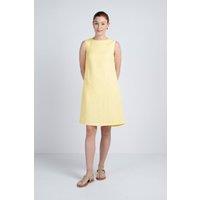 Kettlewell Women's Sleeveless Linen Shift Dress in Lemon | Size: 18