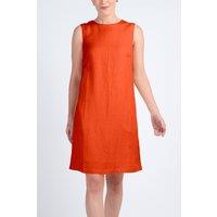 Kettlewell Women's Sleeveless Linen Shift Dress in Tangerine | Size: 14