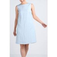 Kettlewell Women's Sleeveless Linen Shift Dress in Baby Blue | Size: 8