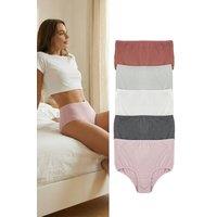 WOVCOR Women's 5 Pack Plain High Waist Seamfree Briefs Set | Size: Small