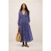 Soul of Sita Women's Inky blue cotton / silk mix maxi dress | Size: S/M