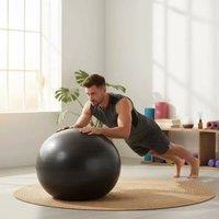 EONLION 55cm Yoga Ball With Pump Anti Burst in Black | Size: 0-12 m