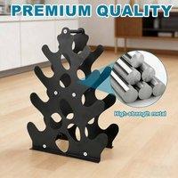 Hinsinc 4 Tier Heavy Duty Metal Dumbbell Storage Rack in Black | Size: 0-12 m