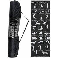 Hinsinc Printed Non-Slip Yoga Mat With Carry Bag in Black | Size: 0-12 m