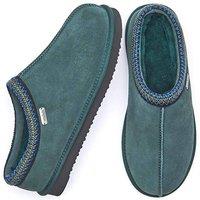 Moshulu Men's 'Seathorn' Leather Sheepskin Mule Slippers in Green | Size: 9