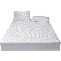 Living and Home Quilted Waterproof Fitted Mattress Protector in White | Size: Super King