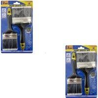 BARGAINS-GALORE 4pc Paint Brush Set Painting Hand Tools Home DIY Decorating Brushes in Black