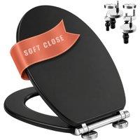 Marco Paul Black Soft Close MDF Toilet Seat with Quick Release Button