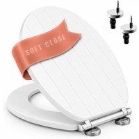 Marco Paul White Groove Soft Close MDF Toilet Seat with Quick Release Button