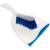 Bed Time UK Household Dustpan & Brush Set Soft Bristle Cleaning Sweeping Tool in White