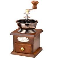 Quipulse Vintage Hand-Crank Coffee Bean Grinder in Dark Brown