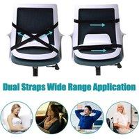 FLAVORA Lumbar Back Support Cushion Car Seat in Black | Size: 100 cm 150 cm