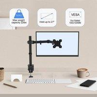 FLAVORA Single Arm Monitor Desk Mount 13-27 Inch in Black