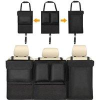 FLAVORA Large Car Boot Organiser Back Seat Storage Hanging Bag in Black | Size: 10000mm x 520mm