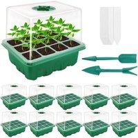 NESTLUNE Green 10 Pack Plant Seed Trays Set Germination Kit Mini Greenhouse | Size: 1.25kg