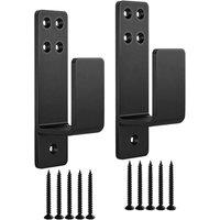 NESTLUNE 2 Pcs Drop Bar Security Door Brackets in Black | Size: 10000mm x 520mm
