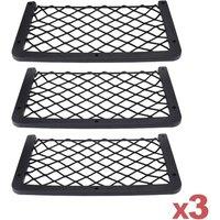 EONLION 3x Large Storage Net Pocket in Black | Size: 500mm