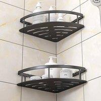 Kelvenix 2PCS Corner Shower Organizer Storage Shelf Rack in Black