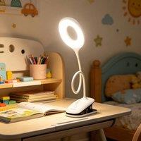 EONLION Rechargeable Clip On Desk Lamp LED in White