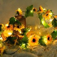 EONLION LED Solar Powered Sunflower in Yellow | Size: 100 cm