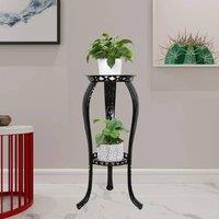 EONLION Black Flower Plant Pot Display Plant Stand Shelf | Size: 100 cm
