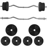 NESTLUNE 25kg Adjustable Barbell Weights Set in Black | Size: 0-18 m