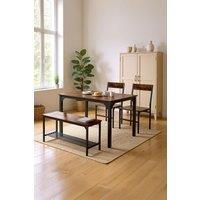 Living and Home Dining Table Set for 4 in Dark Brown