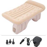 Living and Home Car Rear Seat Air Mattress w/ Pump & Pillow for Travel in Beige