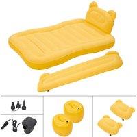 Living and Home SUV Back Seat Air Mattress for Camping & Travel w/ Pump in Yellow