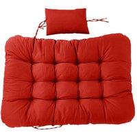 Living and Home Fluffy Thick Hanging Swing Chair Cushion in Red