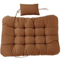 Living and Home Fluffy Thick Hanging Swing Chair Cushion in Brown