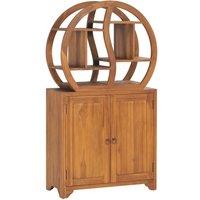 Berkfield Home Cabinet with Yin Yang Shelf 70x30x130 cm Solid Teak Wood in Brown | Size: 70 x 30 x 130 cm
