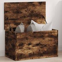 Berkfield Home Storage Box Smoked Oak 60x35x35 cm Engineered Wood in Brown | Size: 60 x 35 x 35 cm
