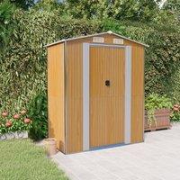 Berkfield Home Garden Shed Light Brown 192x108x223 cm Galvanised Steel | Size: 192 x 108 x 223 cm